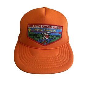 Boy Scout Home of the National Vice Chief Orange Foam Hat Cap Trucker Snapback